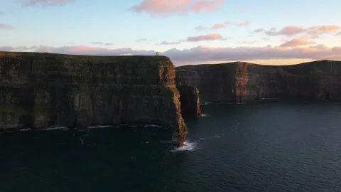 Golden Light Bathes Cliffs of Moher in Ireland&amp;#039;s Coastal Beauty Stock Footage 331826722