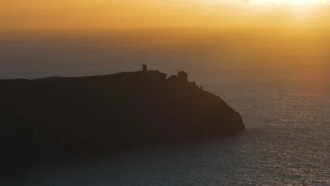 Golden Light Bathes Cliffs of Moher in Ireland&amp;#039;s Coastal Beauty Stock Footage 331827772