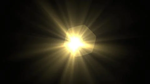 Golden light bursts from a hexagonal lens flare Stock Illustration