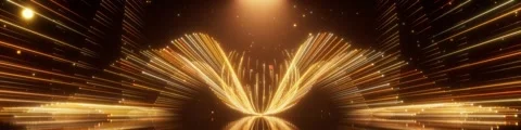 Golden light effect stage background video 库存影片 317998343