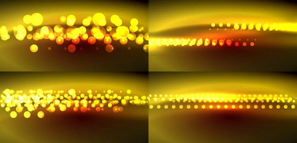 Golden light effects, abstract patterns. Bokeh creates warm glow, vibrant e.. イラスト素材