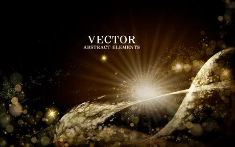 Golden light elements Stock Illustration