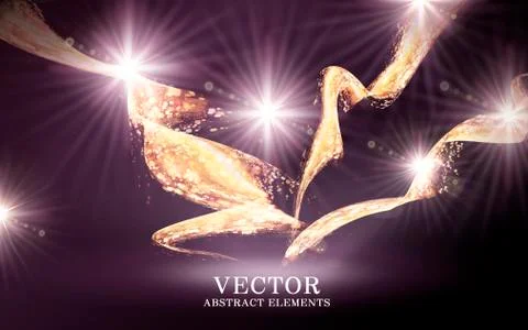 Golden light elements Illustrazione stock