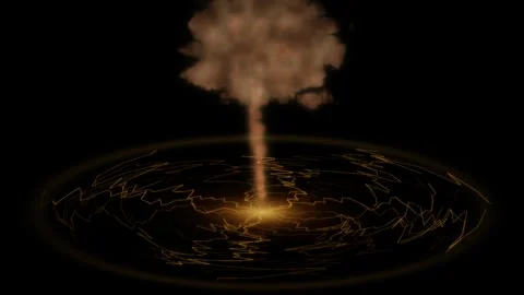 Golden light energy vortex with rising smoke Stock Footage 339678907