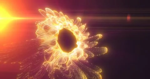 Golden light explosion with rays and textured illumination in dark space, c.. Stock Illustration