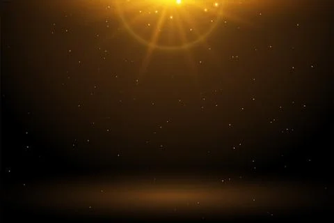 Golden light flare with sparkle empty background Stock Illustration