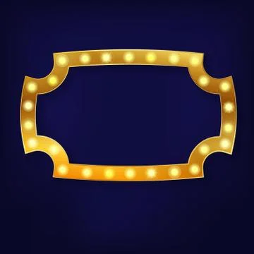 Golden light old frame background Stock Illustration