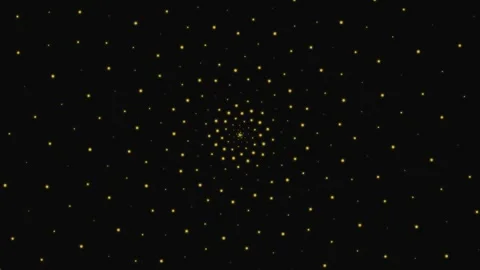 Golden light particles arranged in a mesmerizing radial spiral formation Stock Footage 335145750