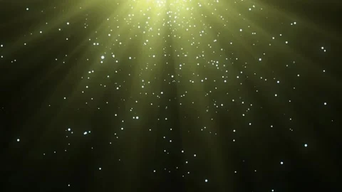 Golden light particles falling. Abstract glowing dust background with rays of Stock Footage 340942579