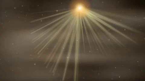 Golden Light Ray &amp; Dust Loop - Warm Cinematic Spiritual Backdrop 库存影片 341568513