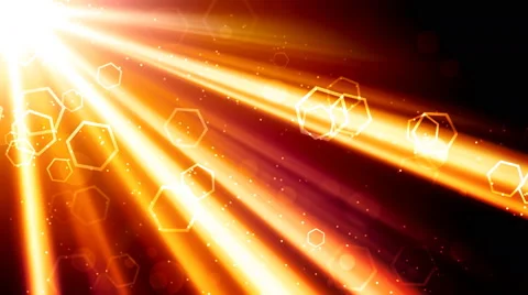 Golden Light Rays and Hexagons 動画素材 40886930