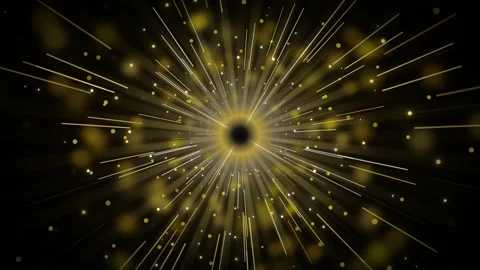 Golden light rays bursting background: abstract particle explosion and radi.. Stock Footage 337561560