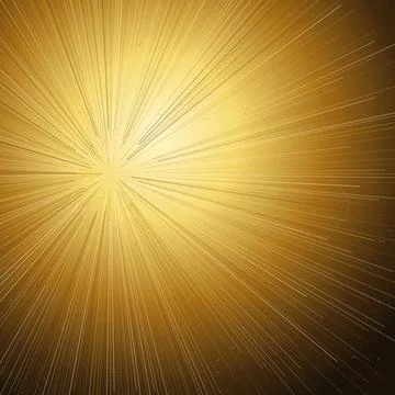 Golden light rays explosion abstract background Stock Illustration