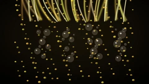 Golden Light Rays Loop - Falling Particles Bubbles Luxury Backdrop Stock Footage 341786848