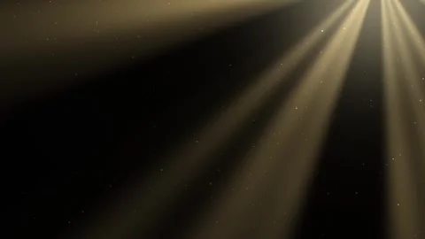 Golden light rays shining downward diagonally with dust seamless loop animation Video stock 347088343