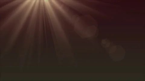 Golden Light Rays Shining Through Dark Atmosphere with Lens Flare Effect Stock Footage 338437252
