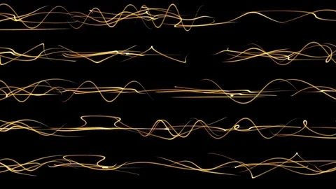 Golden light ribbons motion background Stock Footage 72658206