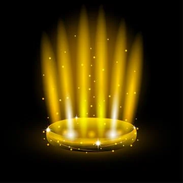 Golden light ring effect Stock Illustration