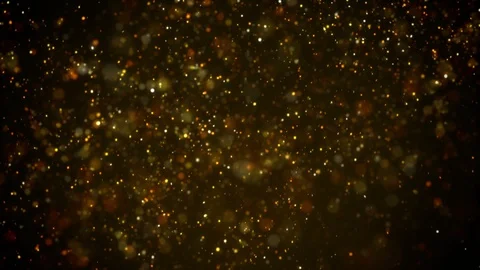 Golden light shine particles falling abstract background loopable Stock Footage 128110281