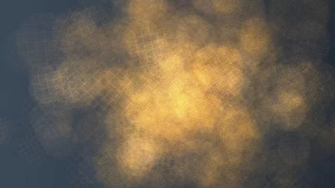 Golden light shines through dark abstract background with grid pattern Illustrazione stock