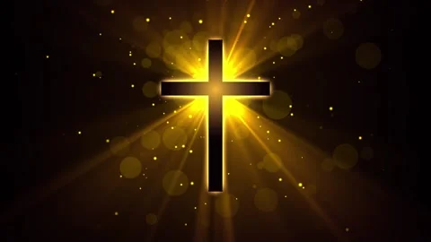 Golden Light Shining Cross Stock Footage 317840361