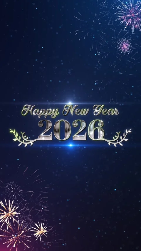 Golden light shining particles Bokeh golden background message 2026 new year Stock Footage 333907249