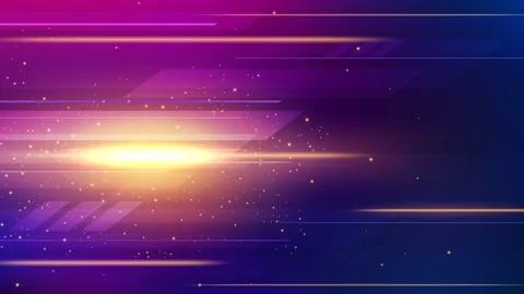 Golden Light Speed Motion, Widescreen Background, Vector Illustration Stock Illustration
