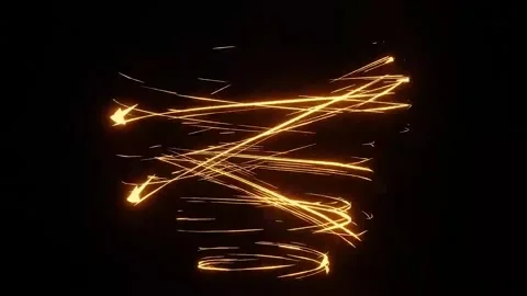 Golden Light Trail Vortex Loop - Glowing Energy Tornado FX Video stock 336703906