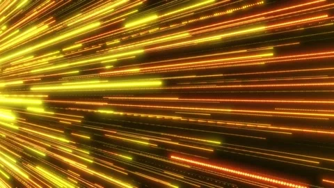 Golden light trails rushing forward at high speed Stock Footage 329236982