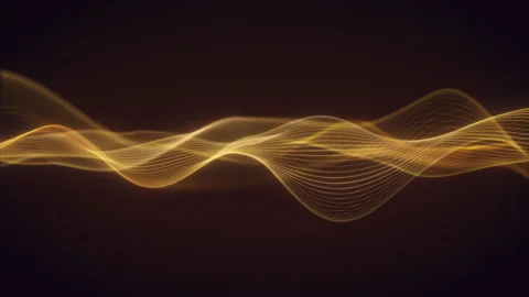 Golden Light Waves Abstract Flowing Pattern Glowing Yellow Futuristic Stock Footage 292991190