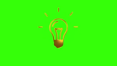 Golden Lightbulb Idea on Green Screen for Creative Concepts Stock Footage 318398424