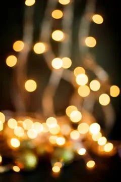 Golden lights bokeh Stock Photos