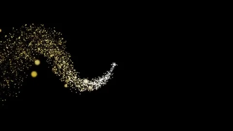 Golden lights draw zigzag, flying through the entire screen from left to right Stock Footage 82733480