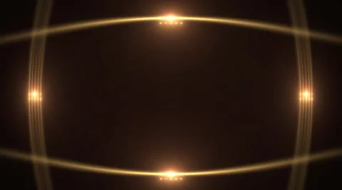 Golden Lights Frame with Flares Stock Footage 53786807