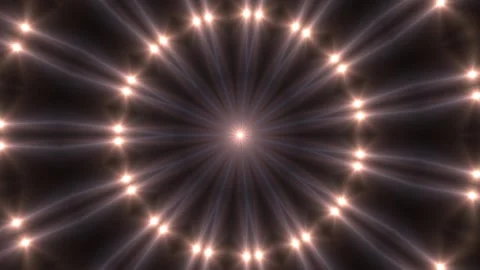 Golden lights pulse in hypnotic, concentric circles Stock Footage 340414398