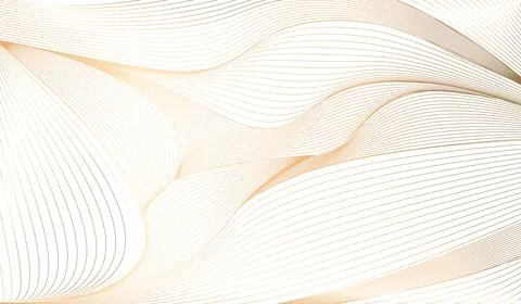 Golden linear background. Gold lines in wave form. Abstract creativity and art Stock Illustration
