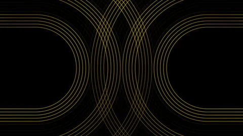 Golden linear pattern abstract geometric tech motion background Stock Footage 246063977