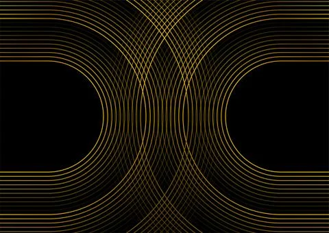Golden linear pattern abstract geometric tech background Stock Illustration