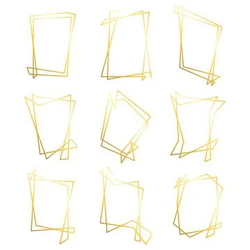 Golden lines frame. Abstract frame. Vector image. Stock Illustration