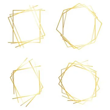 Golden lines frame. Abstract frame. Vector image. Stock Illustration