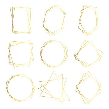 Golden lines frame. Abstract frame. Vector image. Stock Illustration
