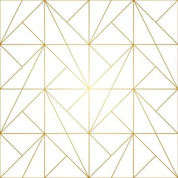 Golden Lines Geometric Seamless Pattern Stock Illustration