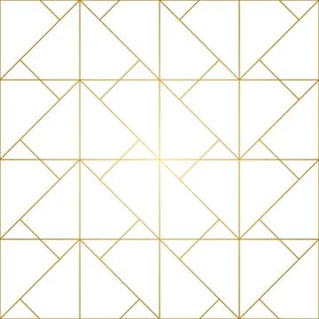 Golden Lines Geometric Seamless Pattern Stock Illustration