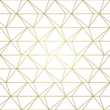 Golden Lines Geometric Seamless Pattern Stock Illustration