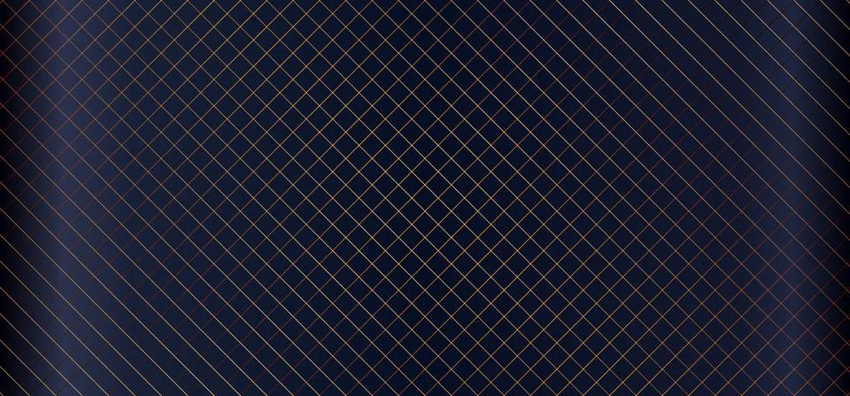 Golden lines grid pattern on blue metallic background luxury style Stock Illustration