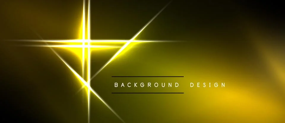 Golden lines intersect, creating bright focal point. Dark background enhances イラスト素材