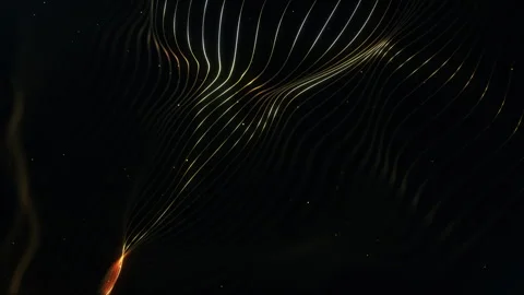 Golden Lines Particles Background Video stock 247570878