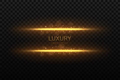 Golden Lines with Sparks Effect, Vector Illustration Stock Illustration