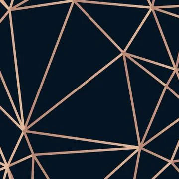 Golden lines triangle vector illustration on dark background Illustrazione stock