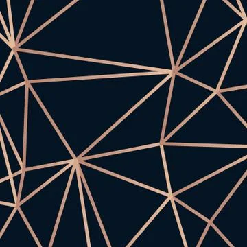 Golden lines triangle vector illustration on dark background Stock Illustration